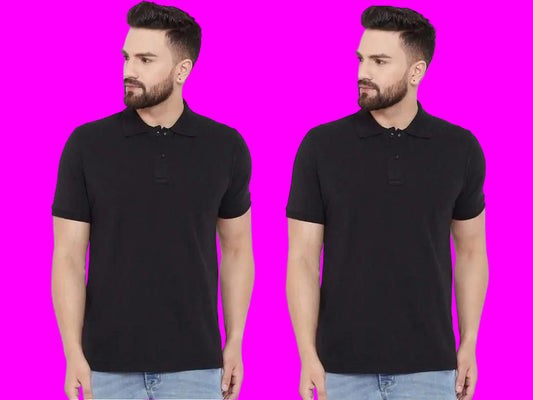 Half Sleve Black T-Shirt ( Pack of 2)
